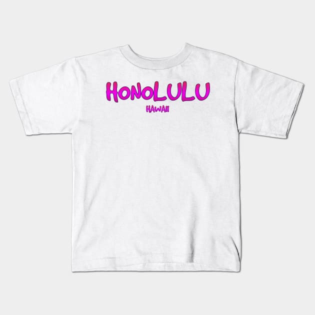 Honolulu Hawaii t-shirt designs Kids T-Shirt by Coreoceanart